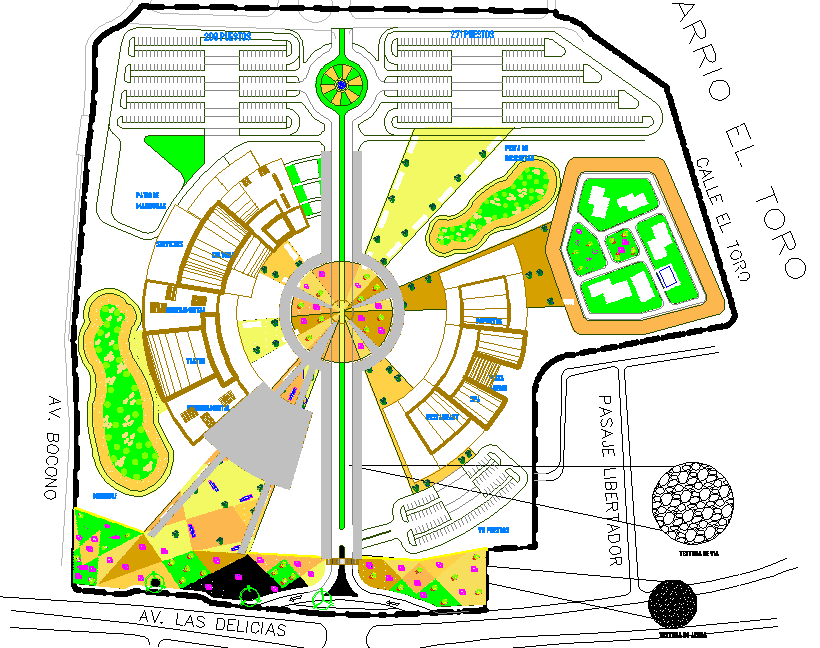 Landscaping layout plan detail dwg file