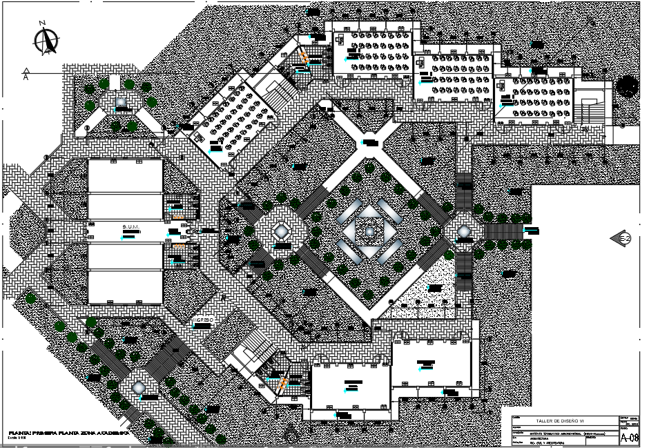 Landscaping layout plan detail dwg file