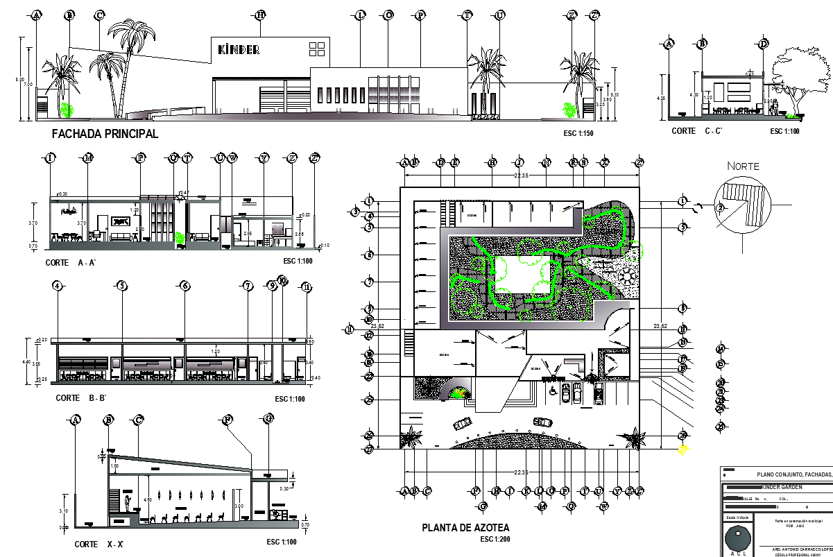 Landscaping layout plan detail dwg file