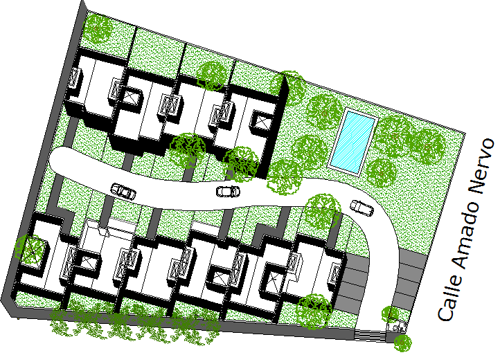 Landscaping layout plot dwg file