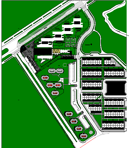 Landscaping of College Garden Elevation dwg file