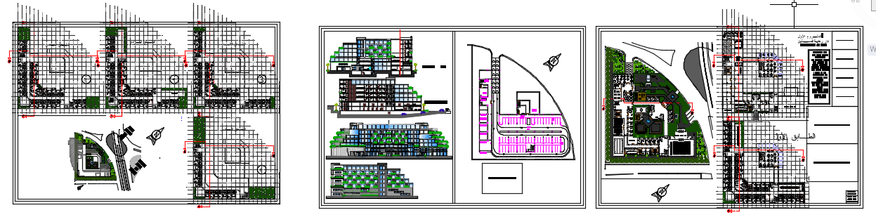 Landscaping resort building plan detail dwg file