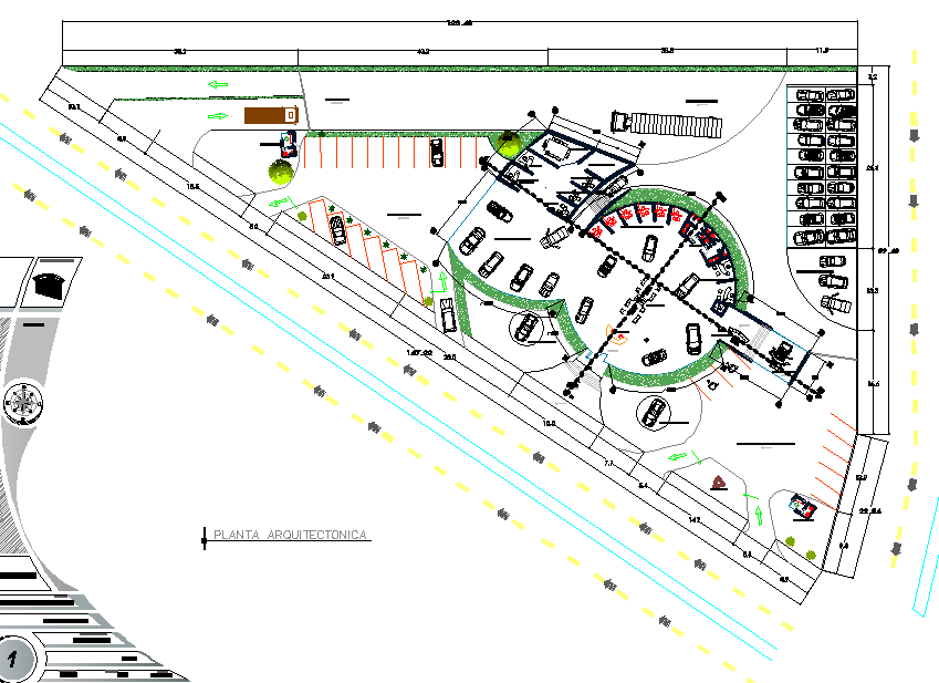 Landscaping view of self catering apartment dwg file