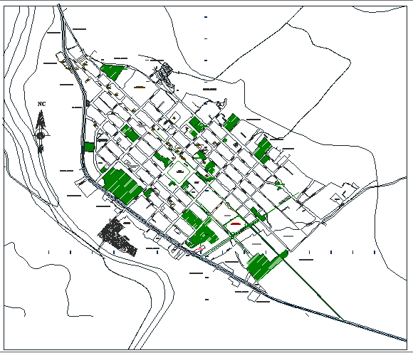 Landscaping with site plan details of shopping mall dwg file