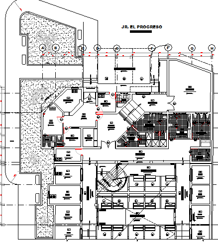 Landscaping with structure details of processing industrial plant dwg file