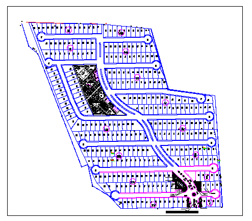 Landscaping with structure details of public garden dwg file
