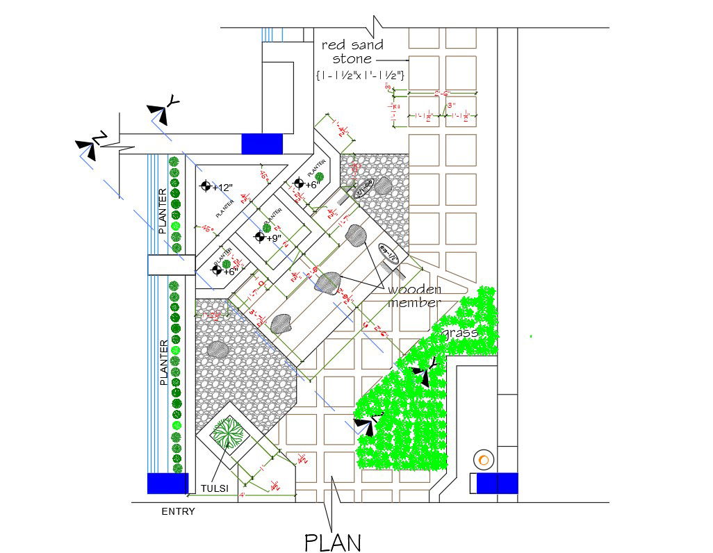 Landscaping Garden Plan Drawing Download Free DWG File