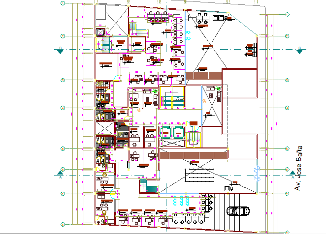Large and big architectural layout details of office dwg file