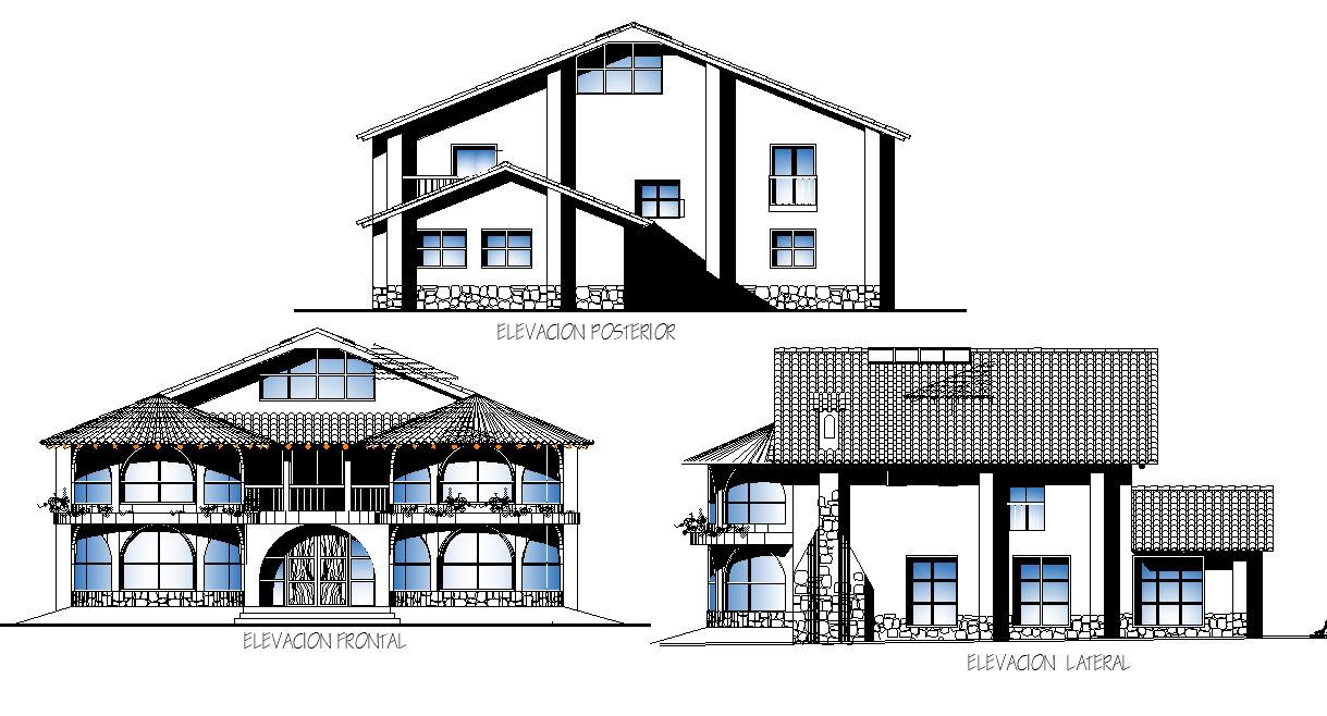 Lateral elevacion and front elevacion are given in this 2D Autocad DWG drawing file. Download the 2D Autocad DWG drawing file.