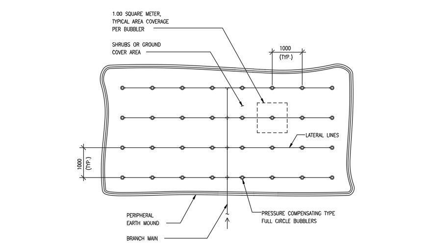 Lateral line AutoCAD drawing is available on this plan