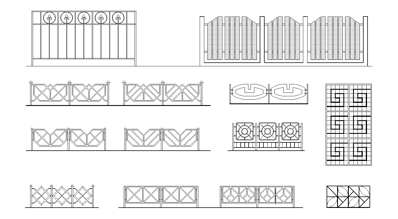 Lattices and fences plan detail dwg.