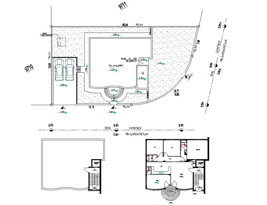 Lavish House Plan With Garden Design AutoCAD File