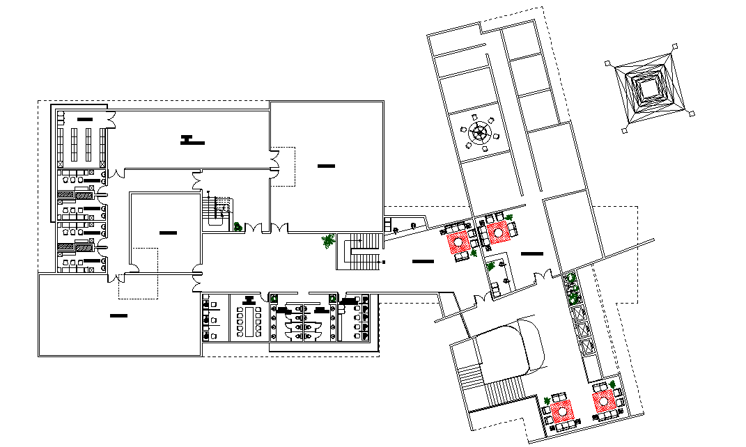 Layout Commercial plan detail dwg file