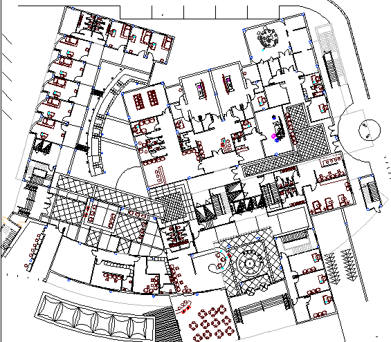 Layout Plan of Multi flooring Hospital dwg file