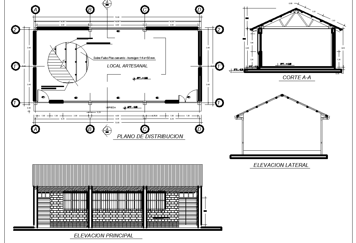 Layout center line plan detail dwg file