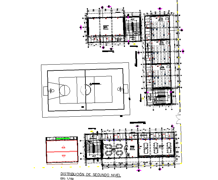 Layout commercial plan and landscaping detail dwg file