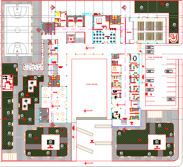 Layout commercial plan detail dwg file