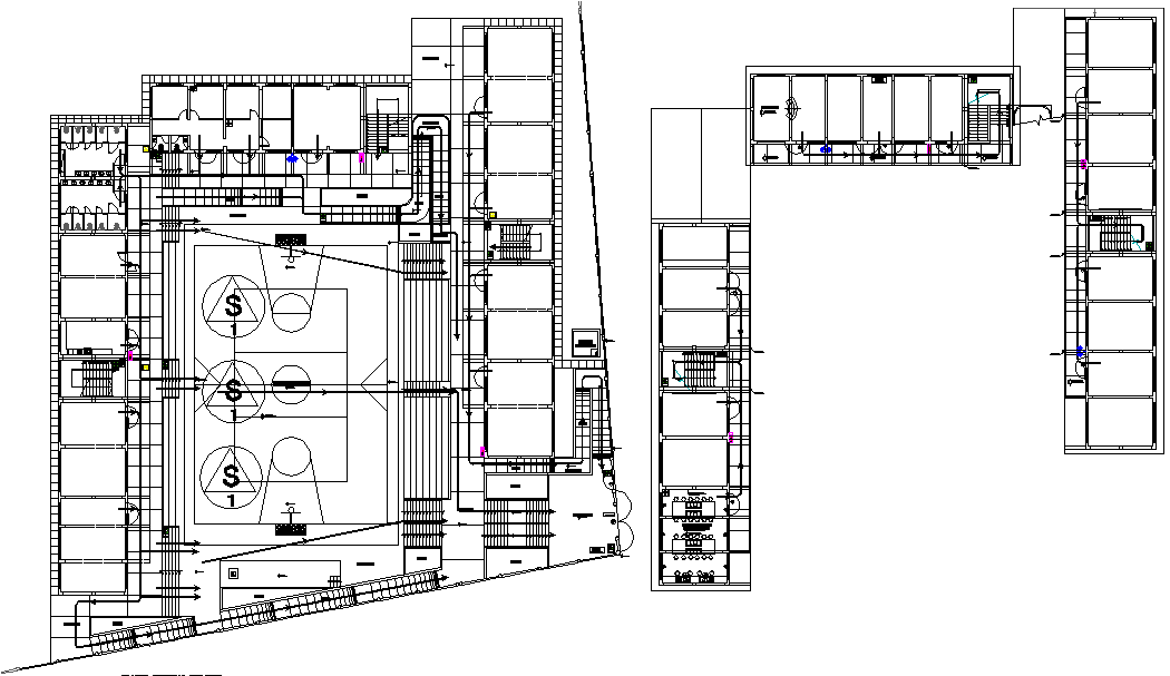 Layout commercial plan detail dwg file