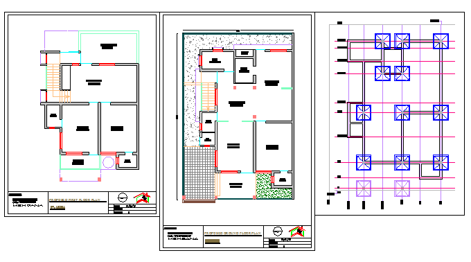 Layout design drawing of single family house design drawing