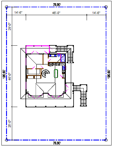 Layout plan detail of the plot area land spacing garden area dwg files