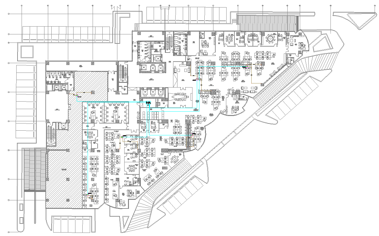 Layout plan of Building Floor dwg file