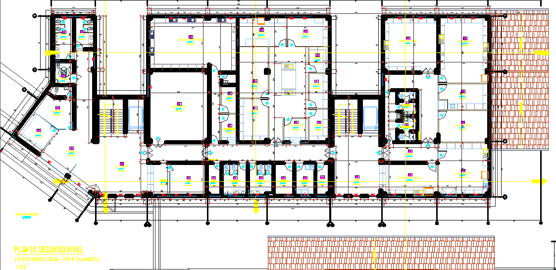 Layout plan of a building dwg file