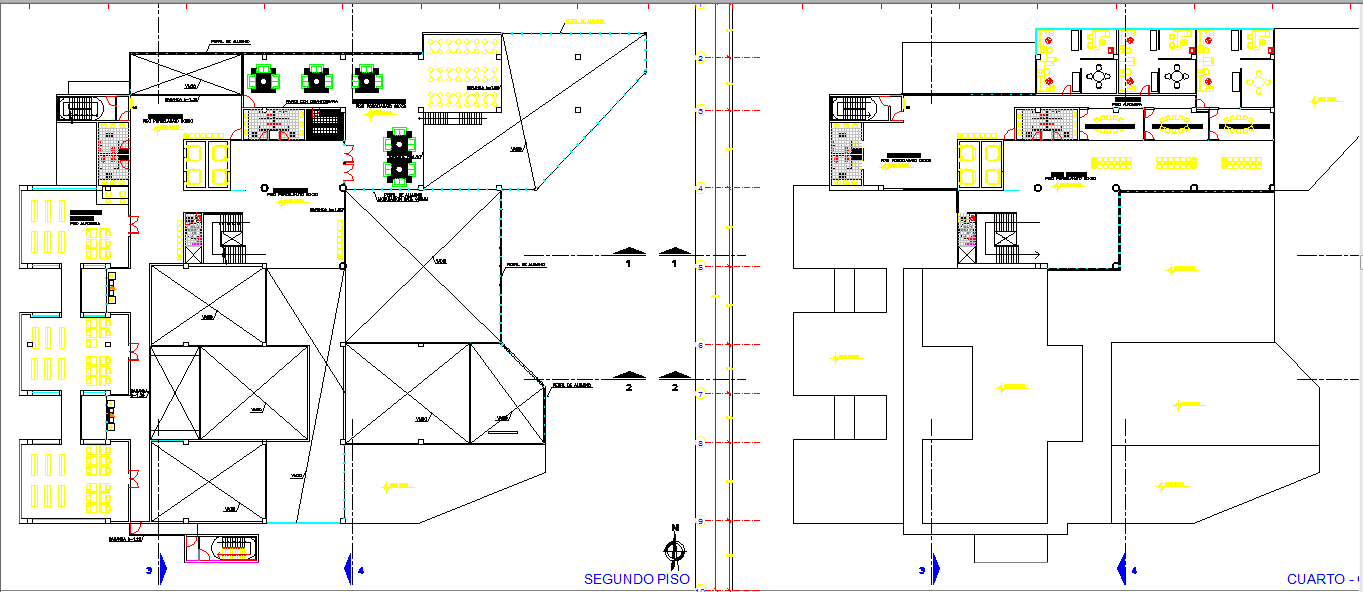 Layout plan of a building dwg file