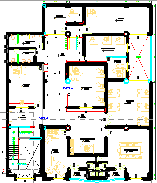 Layout plan of a building dwg file
