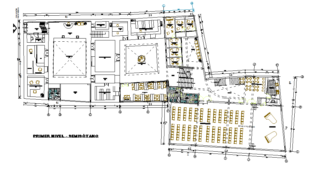 Layout plan of a musical school dwg file