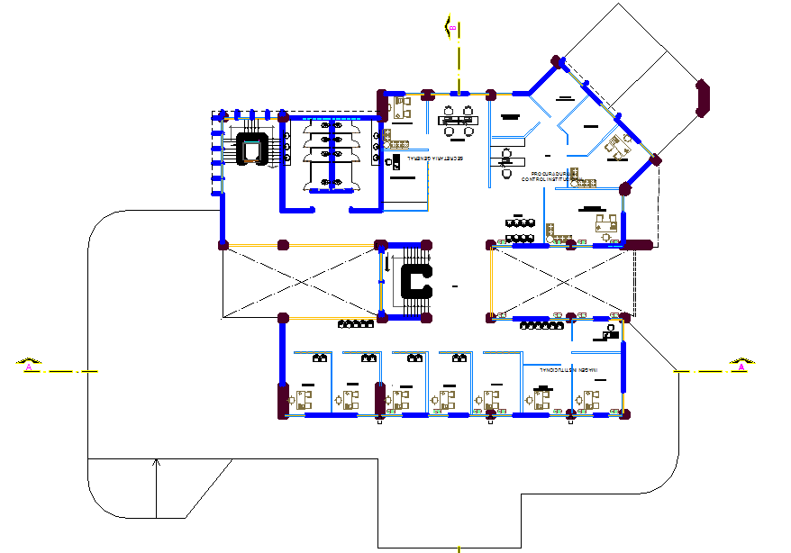 Layout plan of a office dwg file