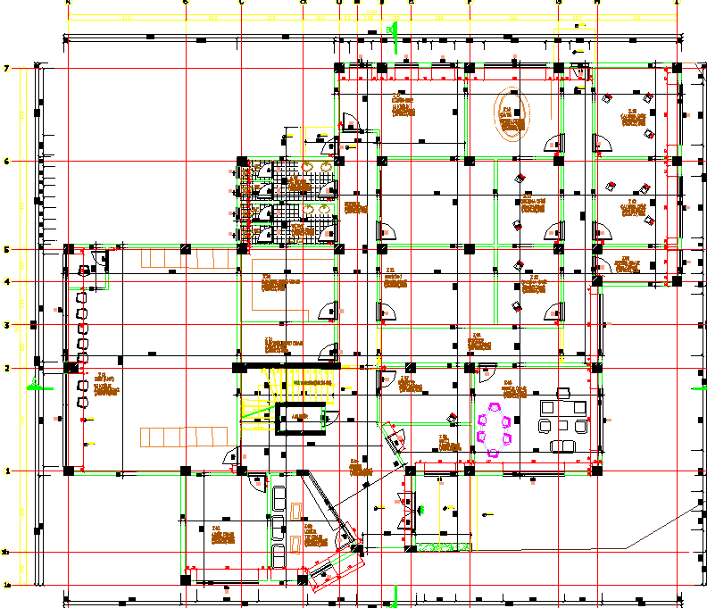 Layout plan of a office dwg file