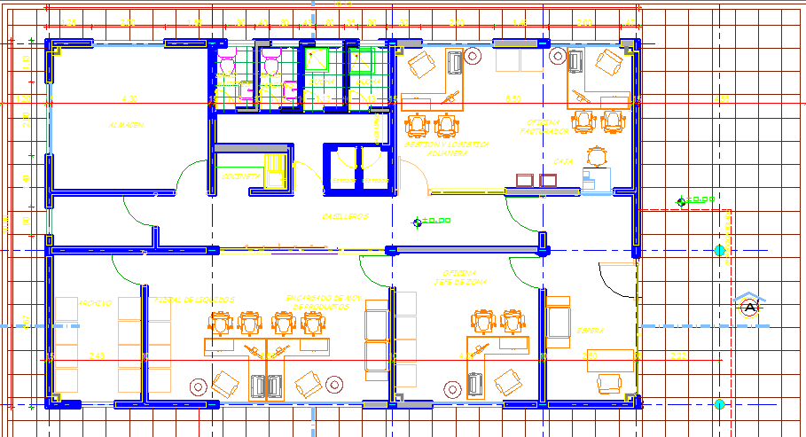 Layout plan of a office dwg file