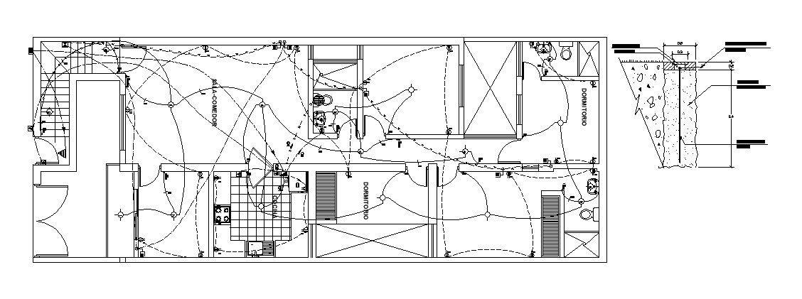 Layout plan of house design in dwg file