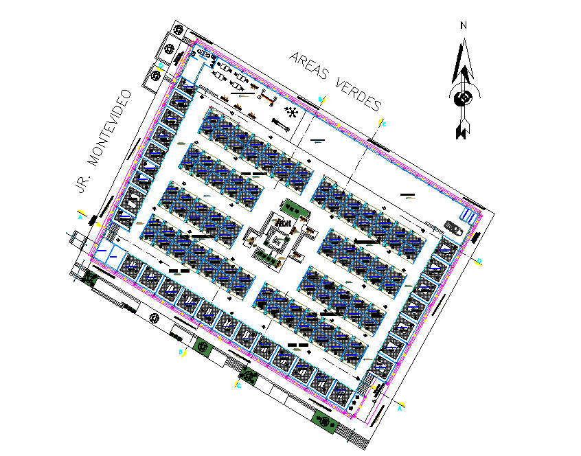 Layout plot commercial building office plan autocad file