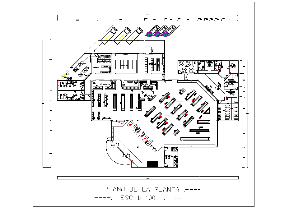 Layout plot shopping mall plan detail