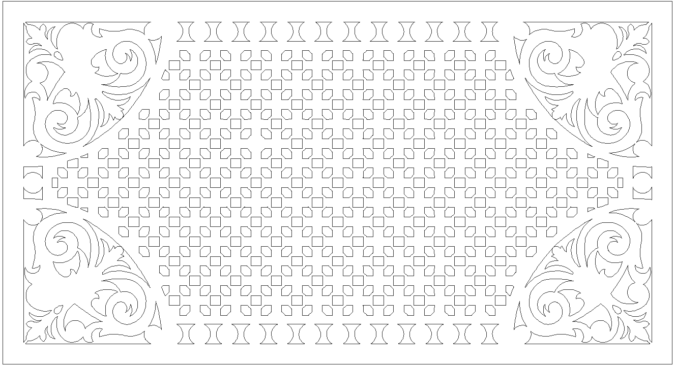 Layout For Laser Cutting Of Panels Grilles Panel Facades DWG autoCAD drawing