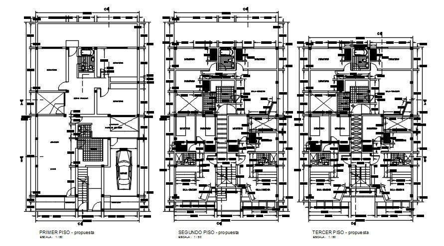 Layout of 11x20 residential building plan is given in this Autocad drawing file. Download the Autocad file now.