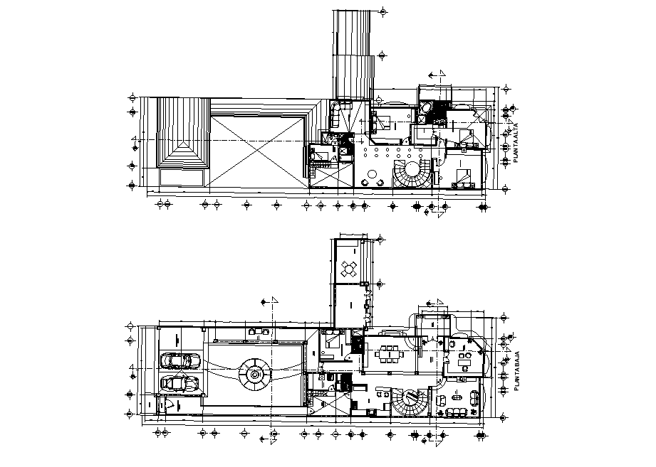 11x24m Residential House Plan DWG AutoCAD Layout for Architects