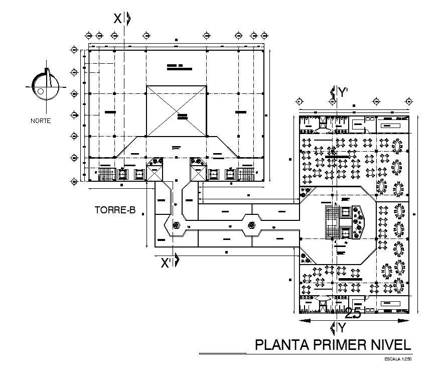 Layout of 40x30m hotel plan is given in this AutoCAD drawing model.Download now.