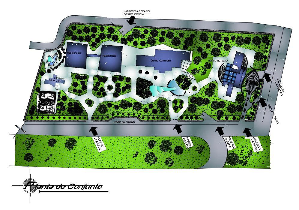 Layout of 43x27m office plan is given in this Autocad drawing file. Download now.