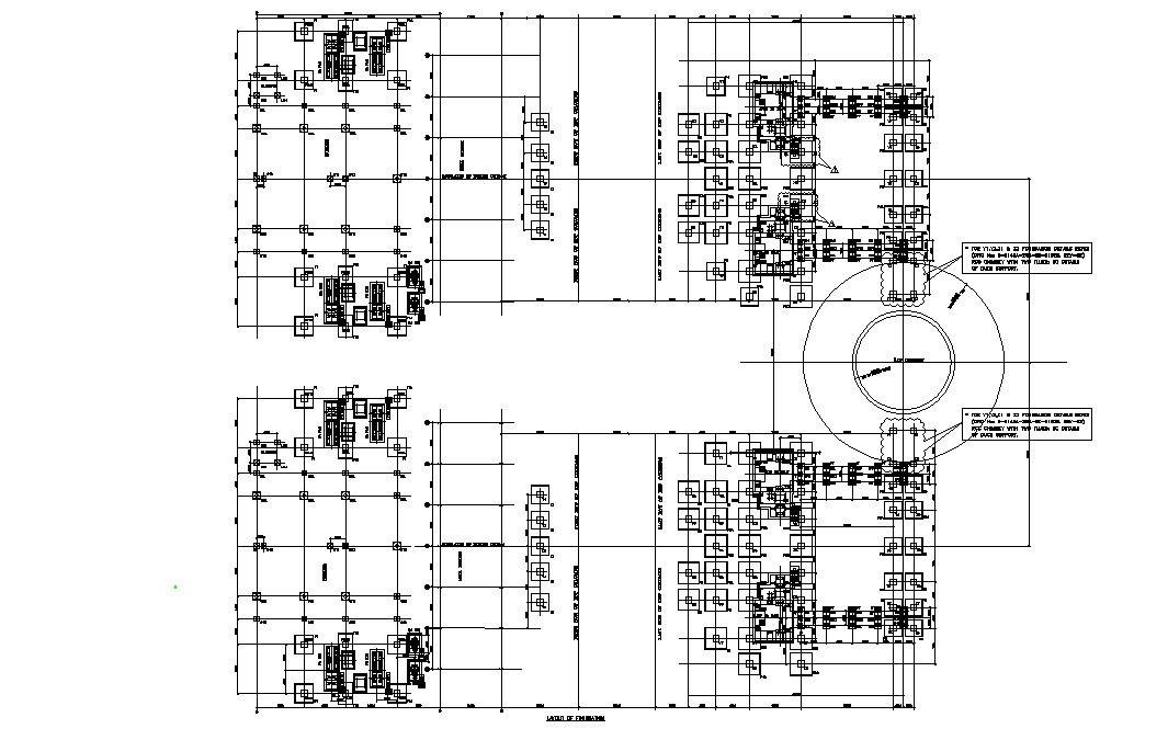 Layout of foundation of boiler secondary structure details are given in this 2D Autocad DWG drawing file. Download the Autocad 2D DWG drawing file.