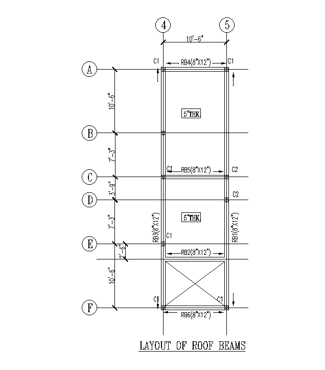 Layout of roof beam is given in this Autocad drawing model. Download now.
