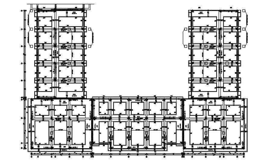 Layout plan coffrage foundation and section design 2D Autocad DWG file.
