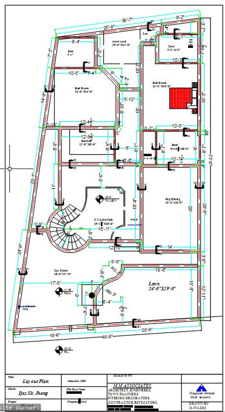 Architectural Ground Floor Plan in AutoCAD DWG Format