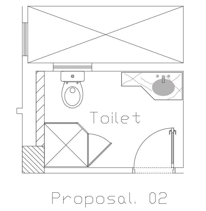 Comprehensive Toilet Layout Plan DWG for Interior Use