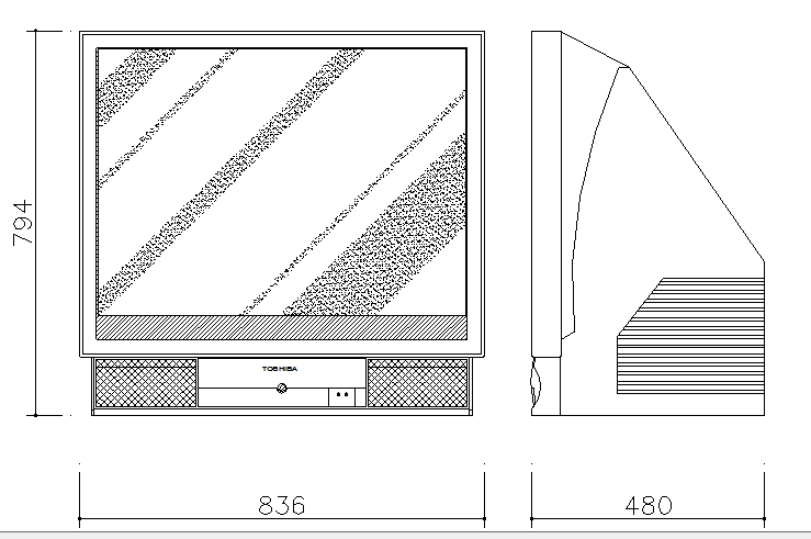 Television CAD Block Download free DWG file