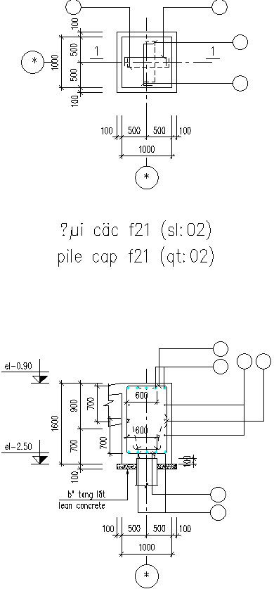 Lean concrete section plan.