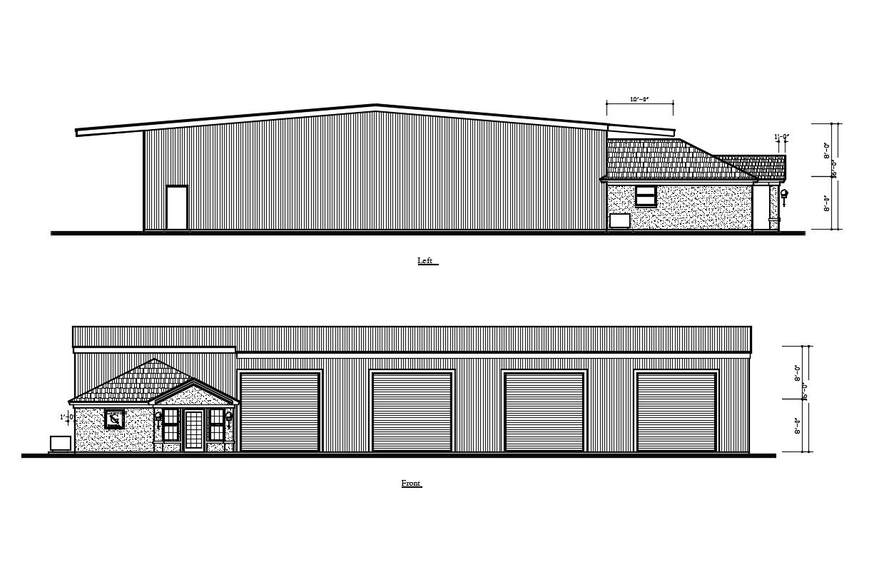 Left And Front Side Ethnic Elevation Of Bungalow AutoCAD File