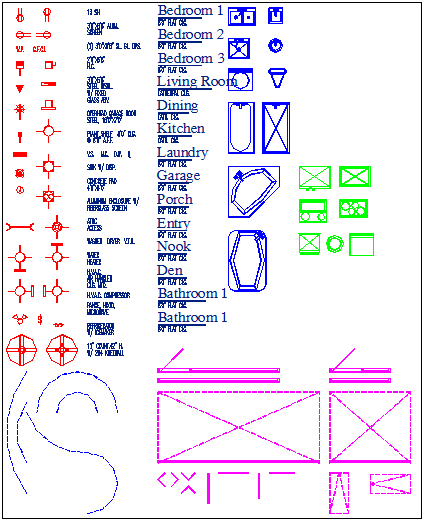 Legend detail and blocks detail dwg file