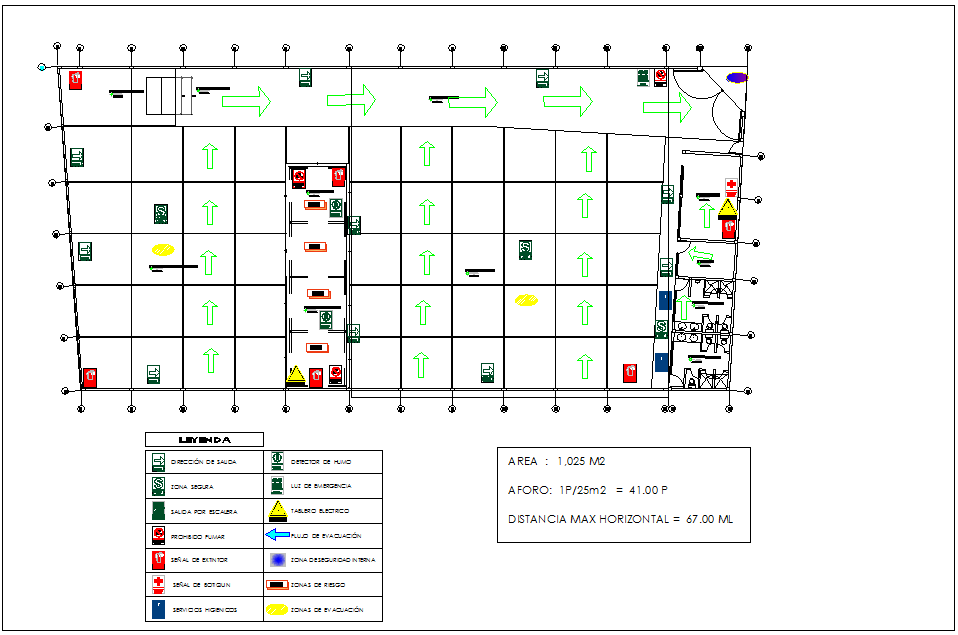 Legend view in plan for recycles industrial plan dwg file
